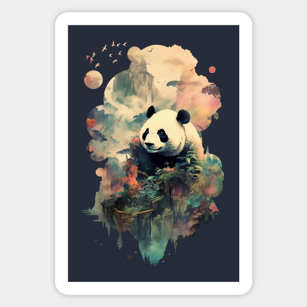 Panda Mountain Sticker by DavidLoblaw